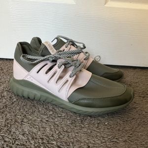 Adidas Womens Tubular BA7379 Green Running Shoes Sneakers Size 9 Pink